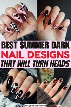 dark summer nails, black summer nails 2024, trendy short black summer nails, summer black nail ideas Dark Summer Nails, Black Summer Nails, Black Nail Ideas, Summer Nails 2024, Summer Pedicure, Dark Summer