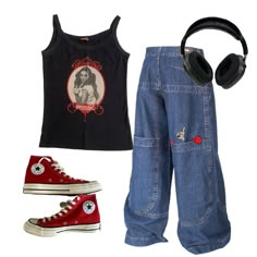 90s Street Style Aesthetic Vintage, Retro Skater Outfits, Back To School Outfits Y2k Grunge, Tomboy Fits Shorts, Outfit Ideas Y2k Summer, Y2k Summer Clothes, Outfit Ideas Summer Y2k, Cute Clothes Y2k, Y2k Outfits For Summer