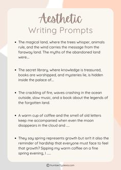 the poem for aesthetic writing prompts