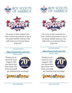 two coupons for the boy scouts of america