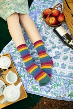 Heather Rainbow Striped Crew | Sock Dreams Striped Tube Socks, Muted Rainbow, Crew Sock, Tube Socks, Complementary Colors, Style Gift, Pastel Rainbow, Rainbow Stripes, Cottage Core