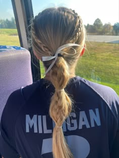 Football Hairstyles, Tennis Hair, Cute Volleyball Hairstyles, Softball Hair, Soccer Hairstyles, Volleyball Hair, Soccer Hair, Track Hairstyles