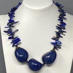 Lapis Lazuli Necklace Blue Gold Chip Dagger Large Acrylic Ball Beads Healing 20" Acrylic Nails Almond Shape, Acrylic Nails Almond, Lapis Jewelry, Lapis Lazuli Necklace, Almond Acrylic Nails, Almond Shape, Necklace Ideas, Nails Almond, State Fair