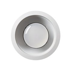 an overhead view of a white light fixture on a white background with clipping for text