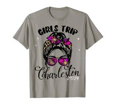 PRICES MAY VARY. Design Girls Trip Charleston 2024 for women is for birthday, bachelorette party, girls birthday squad, weekend. Charleston girls trip Birthday squad & womens weekend with leopard print shoes sunglasses design is outfits for womens weekend Charleston 2024. Girls Trip Charleston Shirt For Womens Weekend, Birthday Girls Trip Shirt, Birthday Squad. If you are 21st, 30th, 40th, 50th or any age wear on the girls trip to Charleston birthday squad party. Girls trip better than therapy. Beach 2023, Leopard Sunglasses, Girls Trip Shirts, Leopard Print Shoes, Beach Birthday, Design Girl, Birthday Woman, Travel Shirts, Shirts For Women