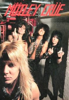 the cover art for motley crue's album, which features four women in black