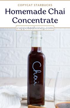 A bottle of chai concentrate. Tazo Chai, Tea Recipes Loose Leaf, Chai Concentrate, Tea Lattes