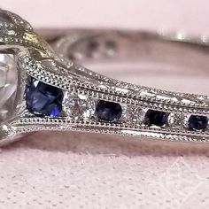 Kirk Kara Stella Blue Sapphire Large Center Channel Set Diamond Engagement Ring Kirk Kara Engagement Rings, Channel Set Diamond Engagement Ring, Engagement Rings Channel Set, Jewelry Appraisal, Blue Sapphire Diamond, Gold Ring Sets, Diamond Ring Settings, Diamond Engagement Ring Set, Sapphire Diamond Ring