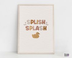 a card with the words splash and a rubber duck