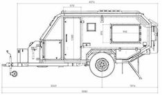 an outline drawing of the back end of a utility vehicle, with its door open