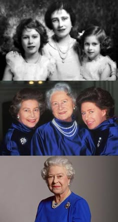 the queen and her three daughters before and after they were born in 1932 - today