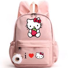 Cute Sanrio Hello Kitty Backpack for Girl Boy Student Teenager Rucksack Women Casual School Bags Cute Sanrio, Rabbit Ears, Bags Travel, Girl Backpacks, Smart Shopping, Casual Women