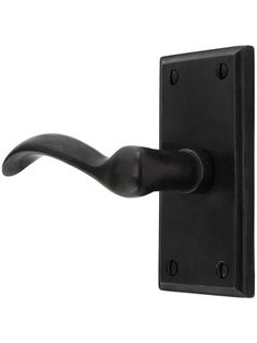 a black door handle on a white background