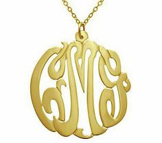 Give her a one-of-a-kind gift with this customized monogram necklace. #QVCgifts Enchanted Jewelry, Trending Necklaces, Gold Chains For Men, Make Your Own Jewelry, Bangles Style, Sterling Silver Engagement Rings, Monogram Necklace, Wing Earrings, Initial Jewelry