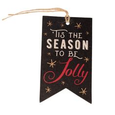 a black and red banner with the words tis the season to be jolly