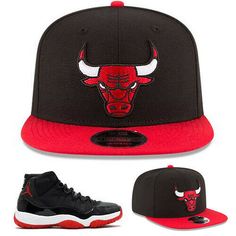 gwbks                                                                            This Listing is for a brand new with tags Authentic New Era Chicago Bulls 2 Tone Snapback Hat Match Air Jordan 11 Bred Black Red  Brand New, Original Tag Attached  Material: 100 % Polyester  High Profile, Match Air Jordan 5 Black Red Cap   Grey Colorway Underneath Brim of Hat  Has a thick , Durable Panel Material  NBA Authenticity Sticker Under the Brim  100% Authentic Merchandise,Factory Direct   Classic New Era NB Red Snapback Fitted Hat, Red Casual Snapback Hat For Sports Events, Red Snapback Casual Fitted Hat, Red Casual Snapback Fitted Hat, Casual Red Snapback Hat With Flat Bill, Casual Red Baseball Cap For Fans, Casual Red Fitted Hat For Streetwear, Red Snapback Hat For Streetwear And Baseball Season, Casual Red Snapback Hat For Sports