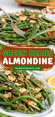 This Green Beans Almondine is an Easter side dish idea made with green beans, garlic, and toasted almonds. It’s prepared in one skillet and is ready to go in about 20 minutes. Add this recipe to your favorite Easter food ideas! Easter Green Beans, Green Beans Garlic, Green Bean Side Dish Recipes, String Bean Recipes, Green Beans With Almonds, Green Beans Almondine, Green Beans Side Dish, Mom On Timeout, One Skillet