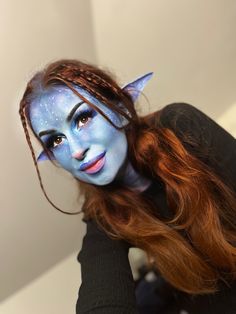 Avatar makeup halloween 👻🎃💙#makeup #halloweenmakeup #avatar #avatarmakeup #czech Avatar Makeup Halloween, Cosplay Makeup, Halloween Makeup, Makeup Ideas, Face Paint, Carnival Face Paint, Halloween Face, Face Makeup