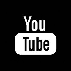 the youtube logo is shown in black and white