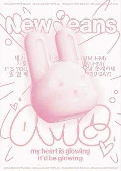 an advertisement for new jeans featuring a pink bunny