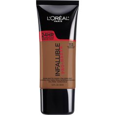 Infallible Pro-Matte Liquid Longwear Foundation -  L'Oral Infallible Pro-Matte Liquid Longwear Foundation for an up to 24hr matte finish that won't fall flat.    Benefits     Up to 24 hour matte finish, full coverage foundation that won't fall flat Oil-free, air-light formula resists sweat, heat and transfer for all day shine control Matte finish hides imperfections and minimizes the appearance of pores     Features     With an air-light texture, this foundation glides onto skin to provide an al Infallible Pro Matte Foundation, Loreal Paris Makeup, Glossier Cloud Paint, Infallible Pro Matte, Loreal Paris Infallible, Makeup Shades, Makeup Pro, Clear Complexion, Matte Foundation