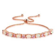 PRICES MAY VARY. ⚡ Rose gold plated ajustable opal bracelet, Lead-Free & Nickle-Free. High quality craft and AAA Cubic Zirconia.The sliding box chain is adjustable to fit most wrist.You will get so many compliments on it. ⚡ Design idea : Inspired by the Caribbean ocean, the stunning pink colors in this stone makes it a perfect fashion bracelet .and the size of the bracelet could be easily adjust for the perfect fit. ⚡ Gifts for Women : The ajustable bracelet comes in a beautiful leatherette gift White Opal Bracelet, Bracelets Trendy, Rhodium Jewelry, Caribbean Ocean, Senior Prom, Opal Bracelet, Gold Plated Bracelets, Bracelet For Women, White Opal