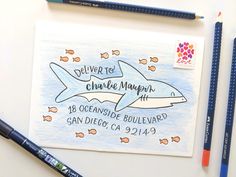 a drawing of a shark with the words deliver to charlotte maupin on it