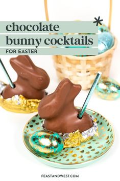 chocolate bunny cocktails for easter with text overlay