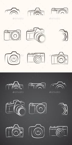 an image of different lines and shapes in the shape of camera's lenses