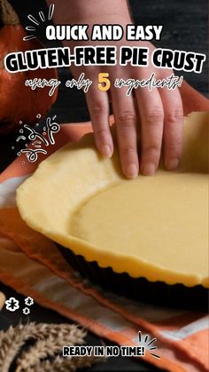 Easy Gluten-Free Pie Crust Recipe - My Husband's Favorite! Pie Crust Gluten Free Easy, Easy Gluten Free Pie Crust Recipe, Gluten Free Dairy Free Pie Crust Recipe, Best Gluten Free Pie Crust Recipe, Easy Gluten Free Pie Crust, Gluten Free Pie Crust Recipe Easy, Gluten Free Pastry Recipes, Gluten Free Pie Crust Easy, Gf Pie Crust Recipe