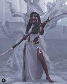 War Goddess by Giby Joseph: EbonyImagination Warrior Aesthetic Female, Black Female Art, Concept Art Landscape, Character Sketches, Art Disney, Black Characters, Arte Inspo