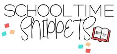 the words school time simples written in black and white