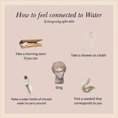 a poster with instructions on how to feed water for the body and head, including an image of a statue