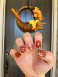 Pumpkin Spice Nail Color, Pumpkin Color Nails, Leave Nails, Pumpkin Spice Nails, Nail Vibes, New Nail Colors, Revel Nail, Themed Nails, French Manicures