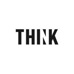 the word think written in black on a white background