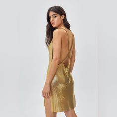 Nasty Gal Chainmail Cowl Neck Relaxed Mini Dress In Gold New With Tags Large Know Your Size In Nasty Gal The Brand Runs Super Small Dress Is Brand New Price Is Firm, Not Negotiable B2 Gold Backless Dress For Evening, Gold Mini Dress With Sequins And Spaghetti Straps, Spaghetti Strap Dresses With Chain Strap For Night Out, Gold Dresses With Chain Strap For Evening, Chic Gold Mini Sequin Dress, Gold Evening Dress With Chain Strap, Glamorous Backless Dress With Chain Strap, Gold Chain Strap Evening Dress, Gold Chain Strap Dress For Evening