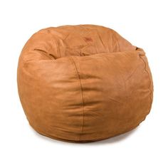 a brown bean bag chair on a white background