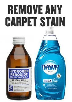 a bottle of water and a bottle of hydrogen solution on a white background with the words remove any carpet stain