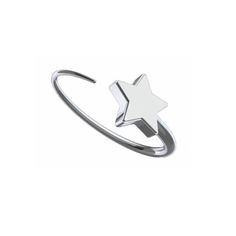 a silver ring with a star on it