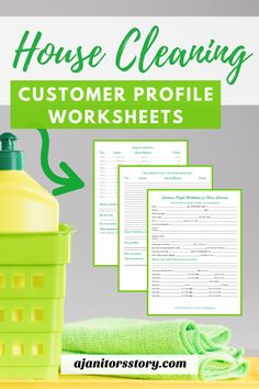 a house cleaning worksheet with the text, how to clean your house cleaning customer profile