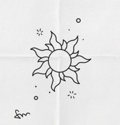 a drawing of a sun with two birds on it's back and one bird flying in the air