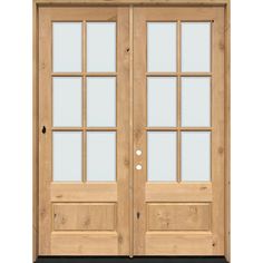 Double Door Entryway The Home Depot, Solid French Front Door, Farmhouse Doors Exterior Front Entrances, Farmhouse Exterior Doors, Deck Doors, Cheap French Doors, Wood Double Door, Mahogany Door, Garden Gym