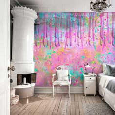 Printed on demand to fit perfect on your wall. Buy Color Splash Paint Explosion wallpaper today or come in and see our other designs. Welcome to Happywall.com! Explosion Wallpaper, Paint Explosion, Girls Bedroom Paint, Old Wallpaper, Wallpaper Paste, Paint Splatter, Custom Wall, Girls Bedroom, Color Splash