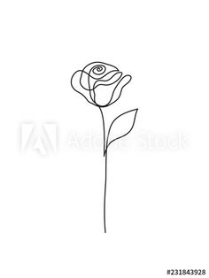 a single line drawing of a rose on a white background with the word love written below it