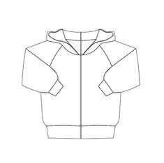 an outline drawing of a hoodie jacket