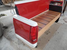 the truck bed is made to look like it's been built into a flatbed