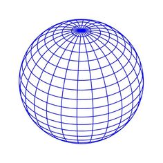 an image of a blue globe on a white background with the lines drawn in it