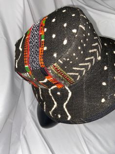 Hat, Bucket Style, Panama, Mudcloth, Kente, Unisex Styling, Wearable Art, fits size to 26 1/2 inches, (XXL) fits over big hair and Dread Locks. Black Handwoven Brimmed Hat, Black Handwoven Short Brim Hat, Black Handwoven Hat With Curved Brim, Multicolor Adjustable Fitted Hat With Curved Brim, Adjustable Multicolor Fitted Hat With Curved Brim, Adjustable Handwoven Black Hat, Adjustable Black Handwoven Hat, Multicolor Short Brim Baseball Cap, Multicolor Fitted Hat One Size