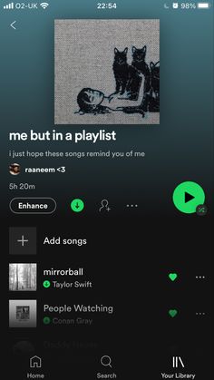 an iphone screen with the text me but in a playlist and pictures on it