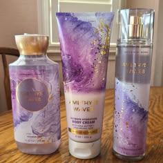 Nwt Bath & Body Works "Amethyst Waves" 3-Piece Collection. Includes A Shower Gel, An Ultimate Hydration Body Cream, And A Fine Fragrance Mist. Fragrance Notes Of Dream Berries, Wild Blooms, And Soft Sandalwood. Brand New, Never Opened Or Used. Wash Retails For $14.50. Cream And Mist Retail For $17.95 Each + Tax And Shipping That I Paid. Smoke-Free Home With A Dog I Truly Appreciate You Popping By My Closet. Respectfully, Please Keep In Mind That Posh Takes 20% Of Every Sale Bath And Body Works Perfume Aesthetic, Body Wash Collection, Best Body Cream, Bath N Body Works, Bath And Body Works Perfume, Shower Skin Care, Fine Fragrance Mist, Body Smells, Smell Goods